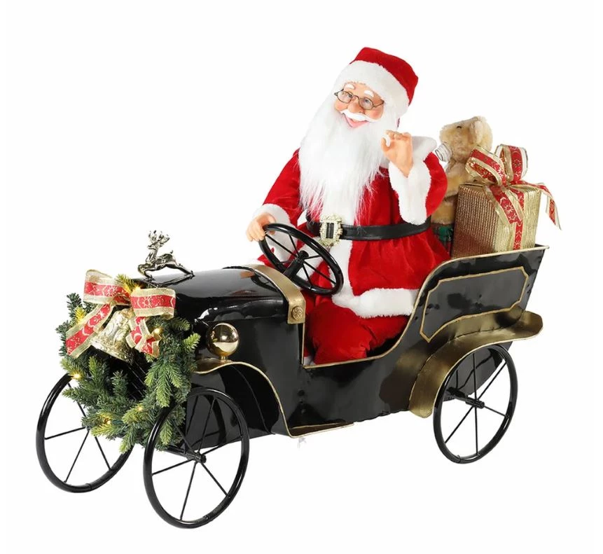 The Christmas Palace Santas 30" MUSICAL ANIMATED SANTA IN CLASSIC CAR BATTERY OPERATED 1 The Christmas Palace Santas 30" MUSICAL ANIMATED SANTA IN CLASSIC CAR BATTERY OPERATED