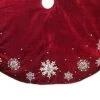 The Christmas Palace 52" RED TREE SKIRT WITH SNOWFLAKE EMBROIDERY Skirts & Stockings