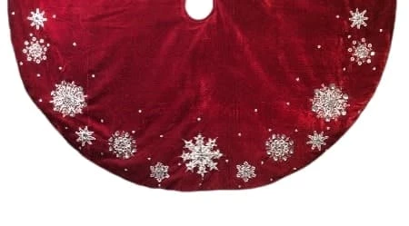 The Christmas Palace 52" RED TREE SKIRT WITH SNOWFLAKE EMBROIDERY Skirts & Stockings 1 The Christmas Palace 52" RED TREE SKIRT WITH SNOWFLAKE EMBROIDERY Skirts & Stockings