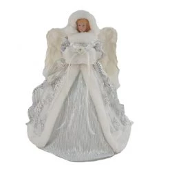 The Christmas Palace Angels & Toppers 16" SILVER ANGEL TREE TOPPER