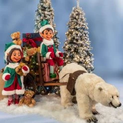 The Christmas Palace 4 FT PIXIE ELF GIRL ANIMATED INDOOR OVERSIZED DECOR