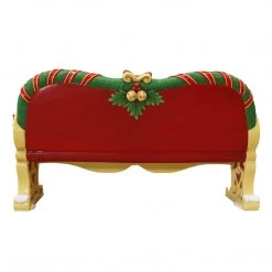 The Christmas Palace 7 FT X 4 FT SANTA BENCH WITH BOW OVERSIZED DECOR