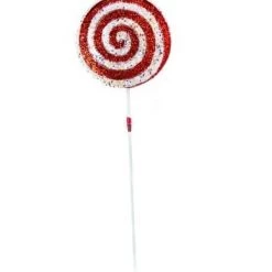 The Christmas Palace Stems & Picks 24" RED & WHITE PEPPERMINT CANDY LOLLIPOP SET OF 6