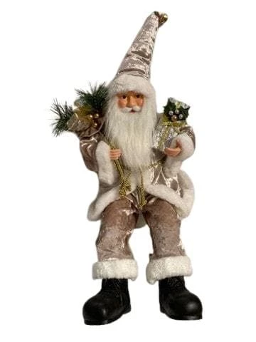 The Christmas Palace 2 FT GOLD SANTA SITTING WITH HIS GIFT BAG Santas 1 The Christmas Palace 2 FT GOLD SANTA SITTING WITH HIS GIFT BAG Santas