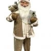 The Christmas Palace 5 FT GOLD STANDING SANTA WITH BAG Santas