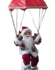 The Christmas Palace Santas 18" RED PARACHUTE SANTA WITH BAG
