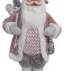 The Christmas Palace 2 FT PINK & GREY SANTA WITH A LANTERN & GIFTS Santas