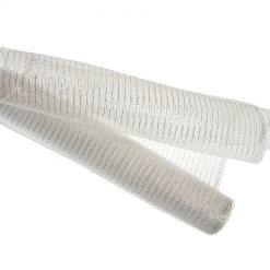 The Christmas Palace Sugar & Spice 20" X 10YD WHITE & SILVER METALLIC MESH