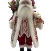 The Christmas Palace 2 FT PEPPERMINT CANDY SANTA WITH TEDDY BEAR Santas
