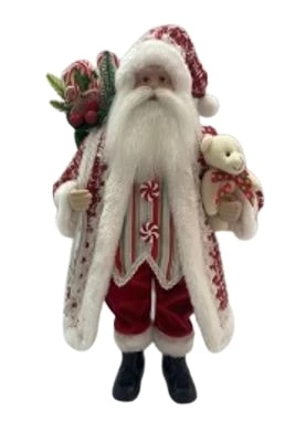 The Christmas Palace 2 FT PEPPERMINT CANDY SANTA WITH TEDDY BEAR Santas 1 The Christmas Palace 2 FT PEPPERMINT CANDY SANTA WITH TEDDY BEAR Santas