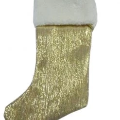 The Christmas Palace 17" CHAMPAGNE WITH WHITE FUR STOCKING