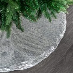 The Christmas Palace 48" SILVER SEQUIN TREE SKIRT