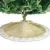 The Christmas Palace 48" CHAMPAGNE WITH WHITE FUR TREE SKIRT Skirts & Stockings