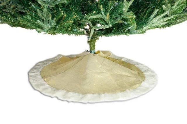 The Christmas Palace 48" CHAMPAGNE WITH WHITE FUR TREE SKIRT Skirts & Stockings 1 The Christmas Palace 48" CHAMPAGNE WITH WHITE FUR TREE SKIRT Skirts & Stockings