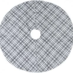 The Christmas Palace 48" GREY, WHITE, & BLACK PLAID TREE SKIRT Skirts & Stockings