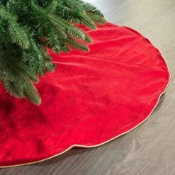 The Christmas Palace 48" RED VELVET TREE SKIRT
