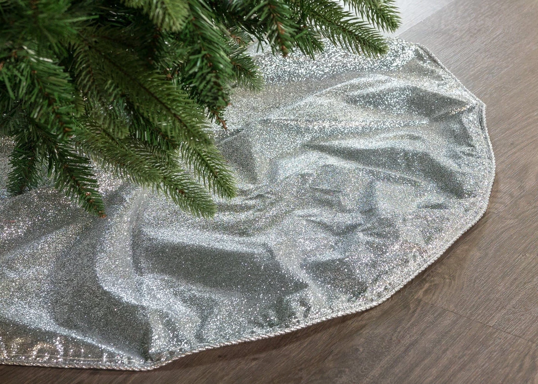 The Christmas Palace 30" SILVER GLITTER TREE SKIRT Skirts & Stockings 1 The Christmas Palace 30" SILVER GLITTER TREE SKIRT Skirts & Stockings