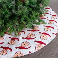 The Christmas Palace Skirts & Stockings 48" WHITE & RED SANTA TREE SKIRT