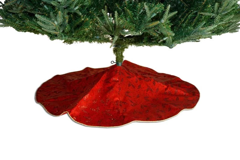 The Christmas Palace Skirts & Stockings 48" RED & GOLD GLITTER LEAVES TREE SKIRT 1 The Christmas Palace Skirts & Stockings 48" RED & GOLD GLITTER LEAVES TREE SKIRT