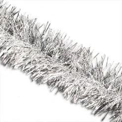 The Christmas Palace 50 FT X 8" SILVER TINSEL GARLAND Garlands