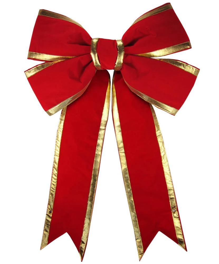 The Christmas Palace 4 FT X 5 FT RED & GOLD BOW 1 The Christmas Palace 4 FT X 5 FT RED & GOLD BOW