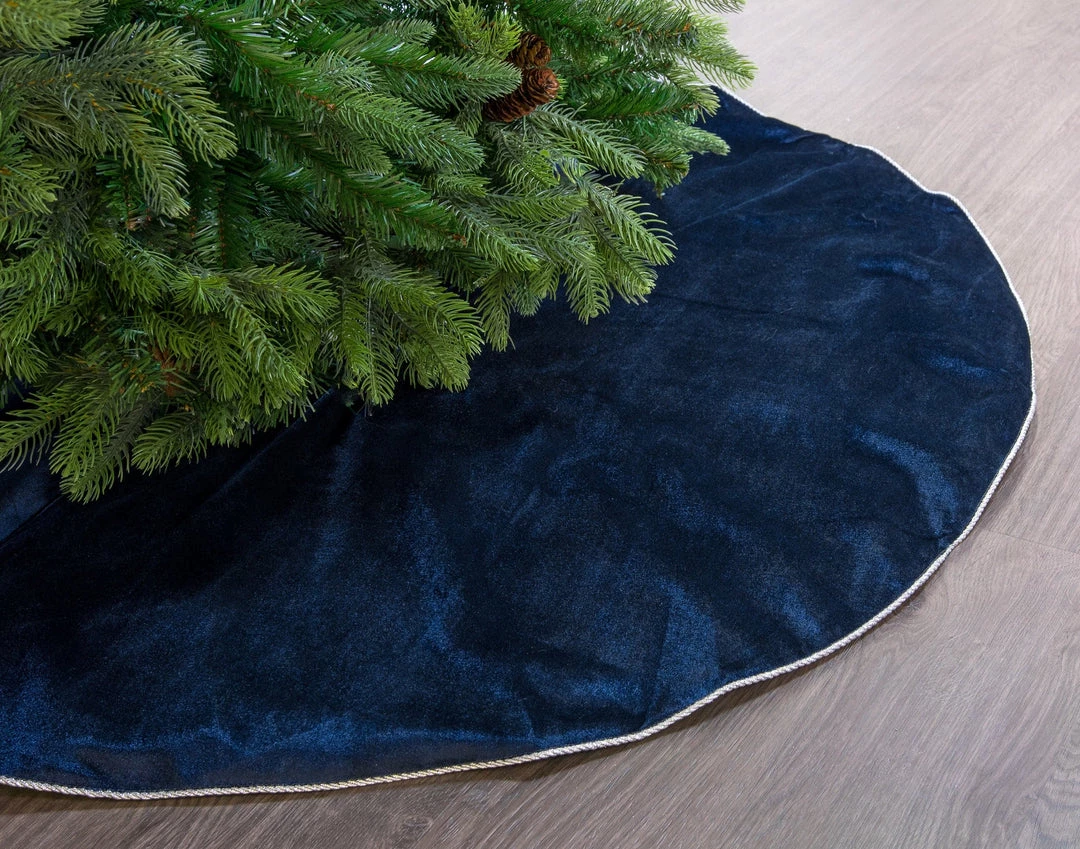 The Christmas Palace Skirts & Stockings 60" NAVY BLUE VELVET TREE SKIRT 1 The Christmas Palace Skirts & Stockings 60" NAVY BLUE VELVET TREE SKIRT