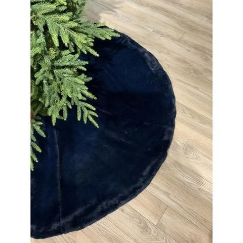 The Christmas Palace 64" NAVY BLUE FAUX FUR TREESKIRT 1 The Christmas Palace 64" NAVY BLUE FAUX FUR TREESKIRT