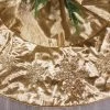 The Christmas Palace 64" METALLIC GOLD DUPION WITH BEADED SNOWFLAKES TREE SKIRT