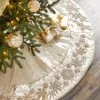 The Christmas Palace 64" METALLIC DUPION BEADED SNOWFLAKE TREE SKIRT