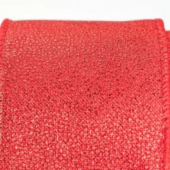 The Christmas Palace 2.5" X 10YD RED METALLIC RIBBON SET OF 3 Ribbon & Bows