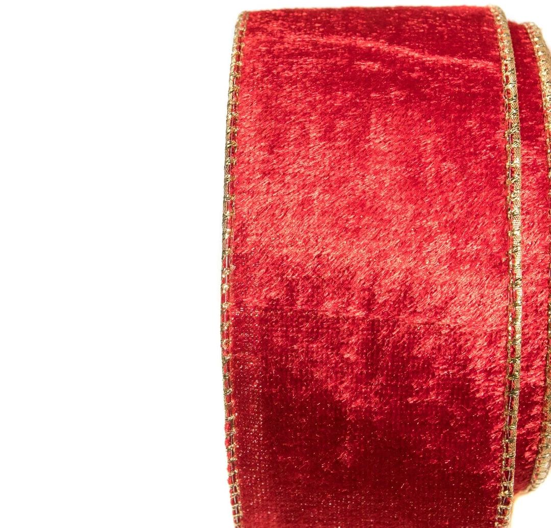 The Christmas Palace 2.5" X 10 YD RED RIBBON WITH GOLD BACK SET OF 3 2 The Christmas Palace 2.5" X 10 YD RED RIBBON WITH GOLD BACK SET OF 3