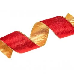 The Christmas Palace 2.5" X 10 YD RED RIBBON WITH GOLD BACK SET OF 3 7 The Christmas Palace 2.5