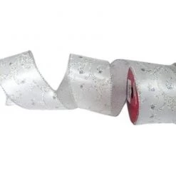 The Christmas Palace Ribbon & Bows 2.5" X 10YD WHITE & SILVER SEQUIN RIBBON SET OF 3