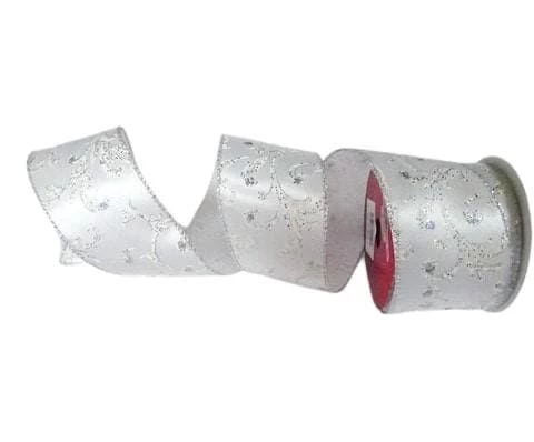 The Christmas Palace Ribbon & Bows 2.5" X 10YD WHITE & SILVER SEQUIN RIBBON SET OF 3 1 The Christmas Palace Ribbon & Bows 2.5" X 10YD WHITE & SILVER SEQUIN RIBBON SET OF 3