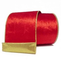 The Christmas Palace 4" X 10YD RED & GOLD BACK RIBBON SET OF 3
