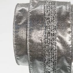 The Christmas Palace Ribbon & Bows 2.5" X 10YD SILVER MESH CENTER RIBBON SET OF 3