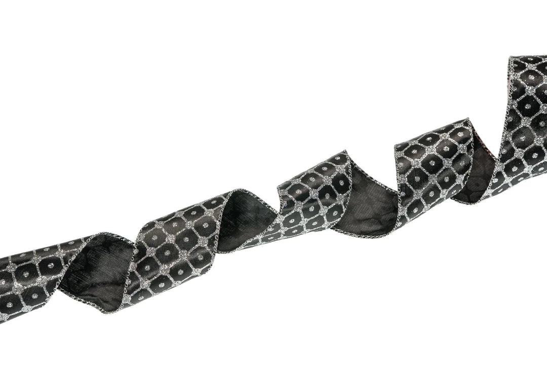The Christmas Palace 2.5" X 10YD BLACK & SILVER RIBBON SET OF 3 Ribbon & Bows 3 The Christmas Palace 2.5" X 10YD BLACK & SILVER RIBBON SET OF 3 Ribbon & Bows