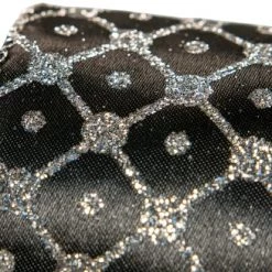 The Christmas Palace 4" X 10YD BLACK & SILVER RIBBON SET OF 3 Ribbon & Bows