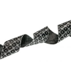 The Christmas Palace 2.5" X 10YD BLACK & SILVER RIBBON SET OF 3 Ribbon & Bows 7 The Christmas Palace 2.5