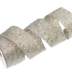 The Christmas Palace Ribbon & Bows 2.5" X 10YD GOLD & SILVER SWIRLS RIBBON SET OF 3 7 The Christmas Palace Ribbon & Bows 2.5