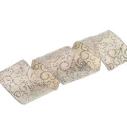 The Christmas Palace Ribbon & Bows 2.5" X 10YD GOLD & SILVER SWIRLS RIBBON SET OF 3