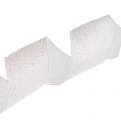 The Christmas Palace Ribbon & Bows 4" X 10YD WHITE SHIMMERING JUTE RIBBON