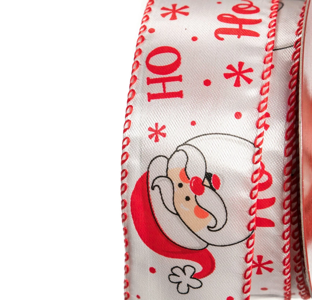 The Christmas Palace Ribbon & Bows 1.5" X 10YD WHITE & RED SANTA HO-HO-HO RIBBON SET OF 3 2 The Christmas Palace Ribbon & Bows 1.5" X 10YD WHITE & RED SANTA HO-HO-HO RIBBON SET OF 3