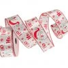 The Christmas Palace Ribbon & Bows 1.5" X 10YD WHITE & RED SANTA HO-HO-HO RIBBON SET OF 3