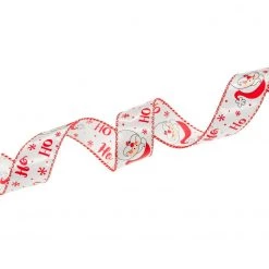 The Christmas Palace Ribbon & Bows 1.5" X 10YD WHITE & RED SANTA HO-HO-HO RIBBON SET OF 3 7 The Christmas Palace Ribbon & Bows 1.5
