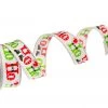The Christmas Palace 1.5" X 10YD WHITE, RED, & GREEN HO-HO-HO RIBBON SET OF 3 Ribbon & Bows