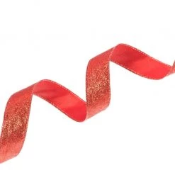The Christmas Palace 1.5" X 10YD RED GLITTER RIBBON SET OF 3