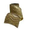 The Christmas Palace 4" X 5YD PLATINUM METALLIC DUPION DOUBLE CHEVRON RIBBON Golden Empire