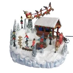 The Christmas Palace 7" ANIMATED SKATING RINK BATTERY OPERATED Animated Accessories