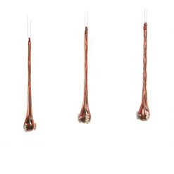 The Christmas Palace Christmas Ornaments 8" RED GLASS ICICLE DROP WITH BEADS ORNAMENT SET OF 12